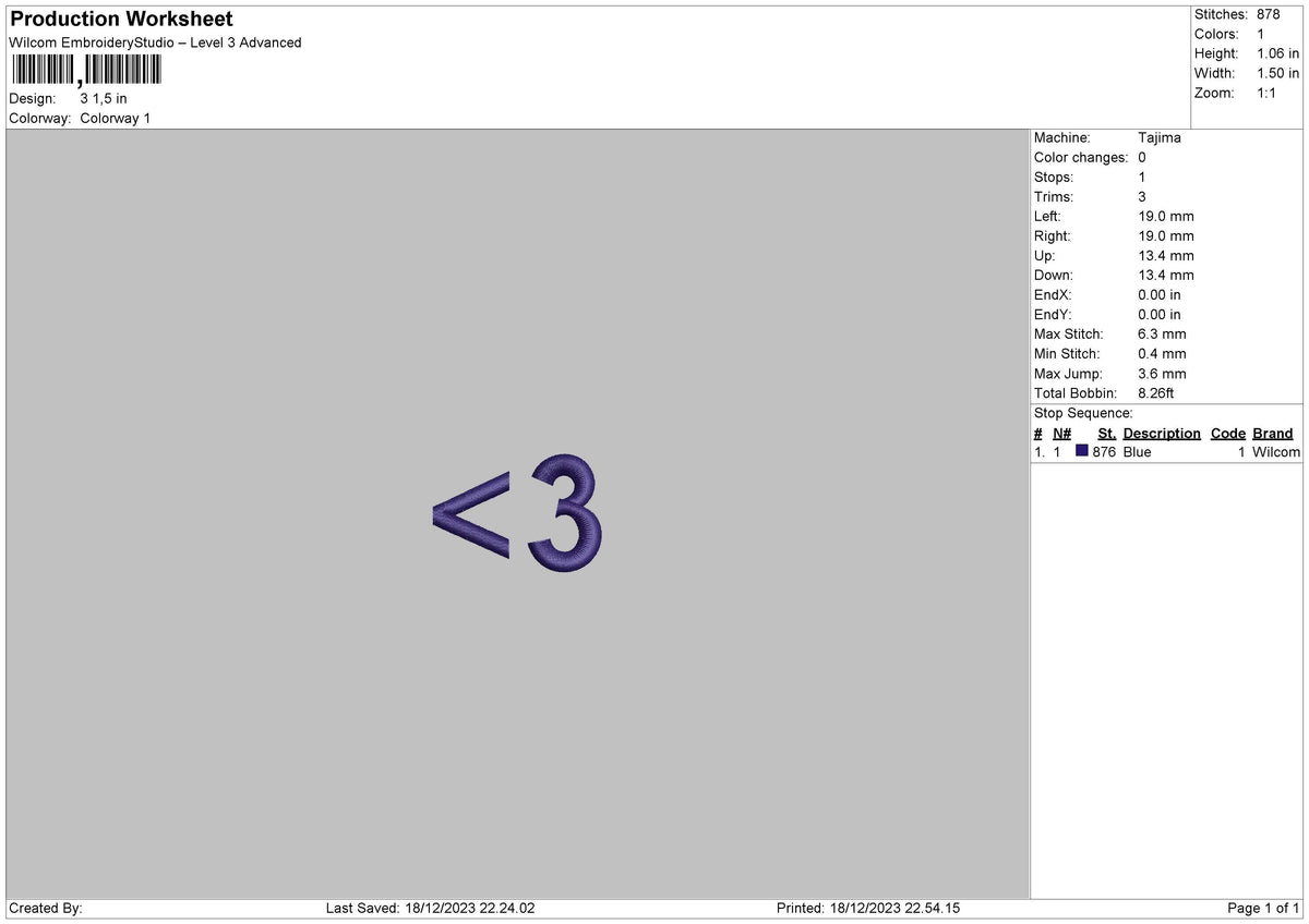 Heart1812 Embroidery File 6 sizes