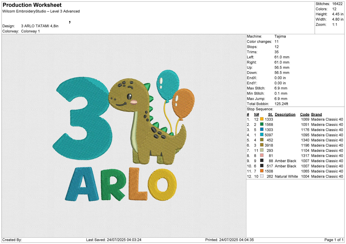3 ARLO Embroidery File 6 size