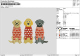 3 Dogs 0501 Embroidery File 6 sizes