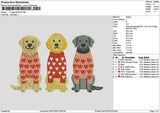 3 Dogs 0501 Embroidery File 6 sizes