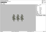 3 Tree Embroidery File 6 sizes