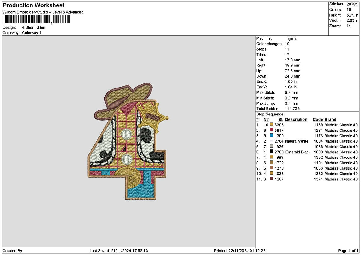 4 Cowboy Embroidery File 6 sizes