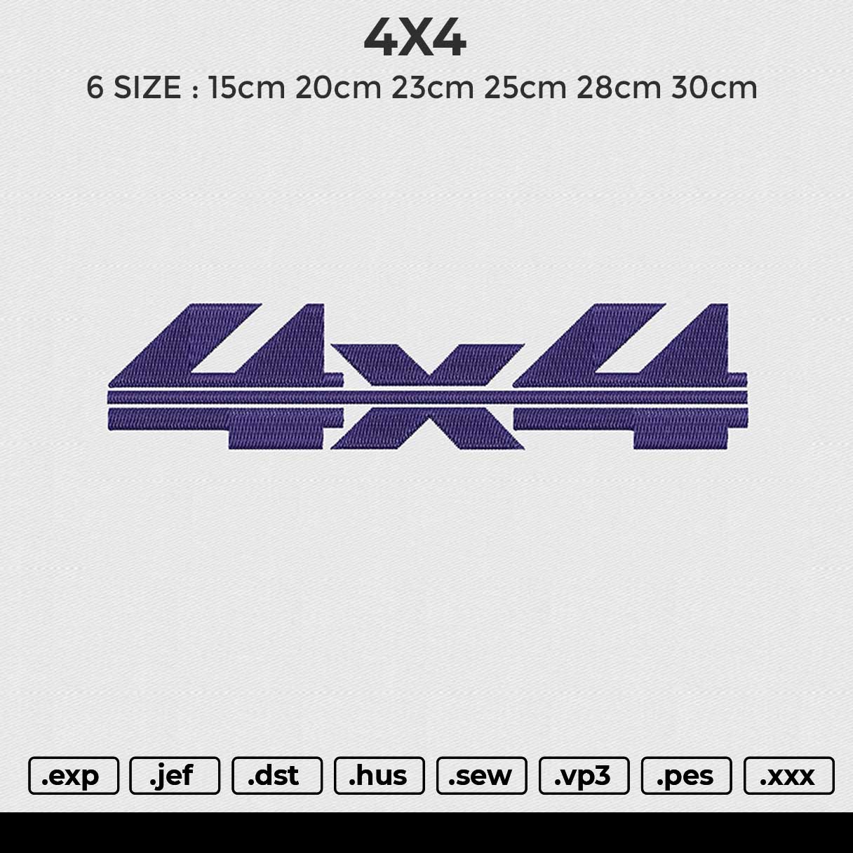 4X4 Embroidery File 6 size