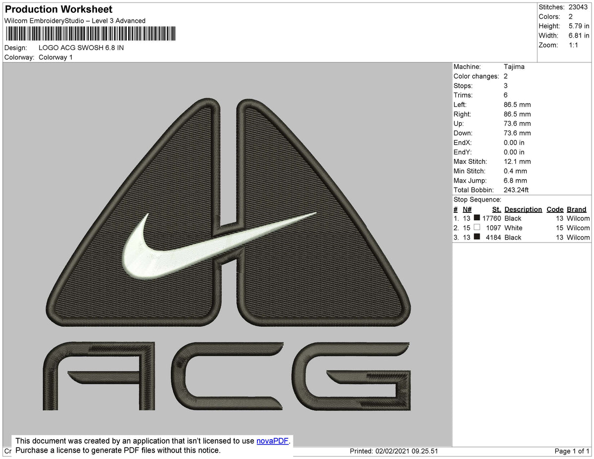 ACG embroidery