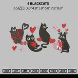 4 Blackcats Embroidery File 6 sizes