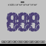 888 Embroidery File 6 sizes