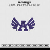 A-wings Embroidery File 6 size