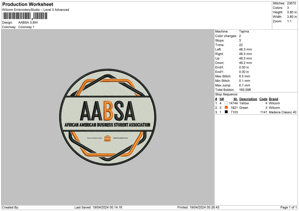 Aabsacircle Embroidery File 6 sizes