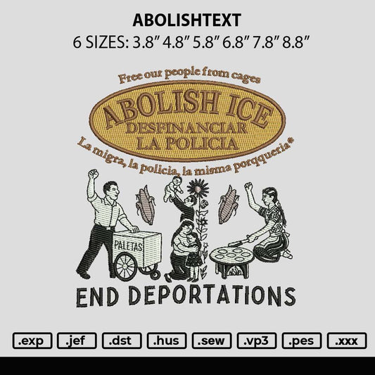 Abolishtext Embroidery File 6 sizes