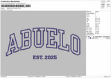 ABUELO Embroidery File 6 Size