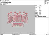 Accountanttext Embroidery File 6 sizes