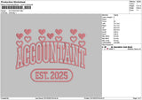 Accountanttext Embroidery File 6 sizes