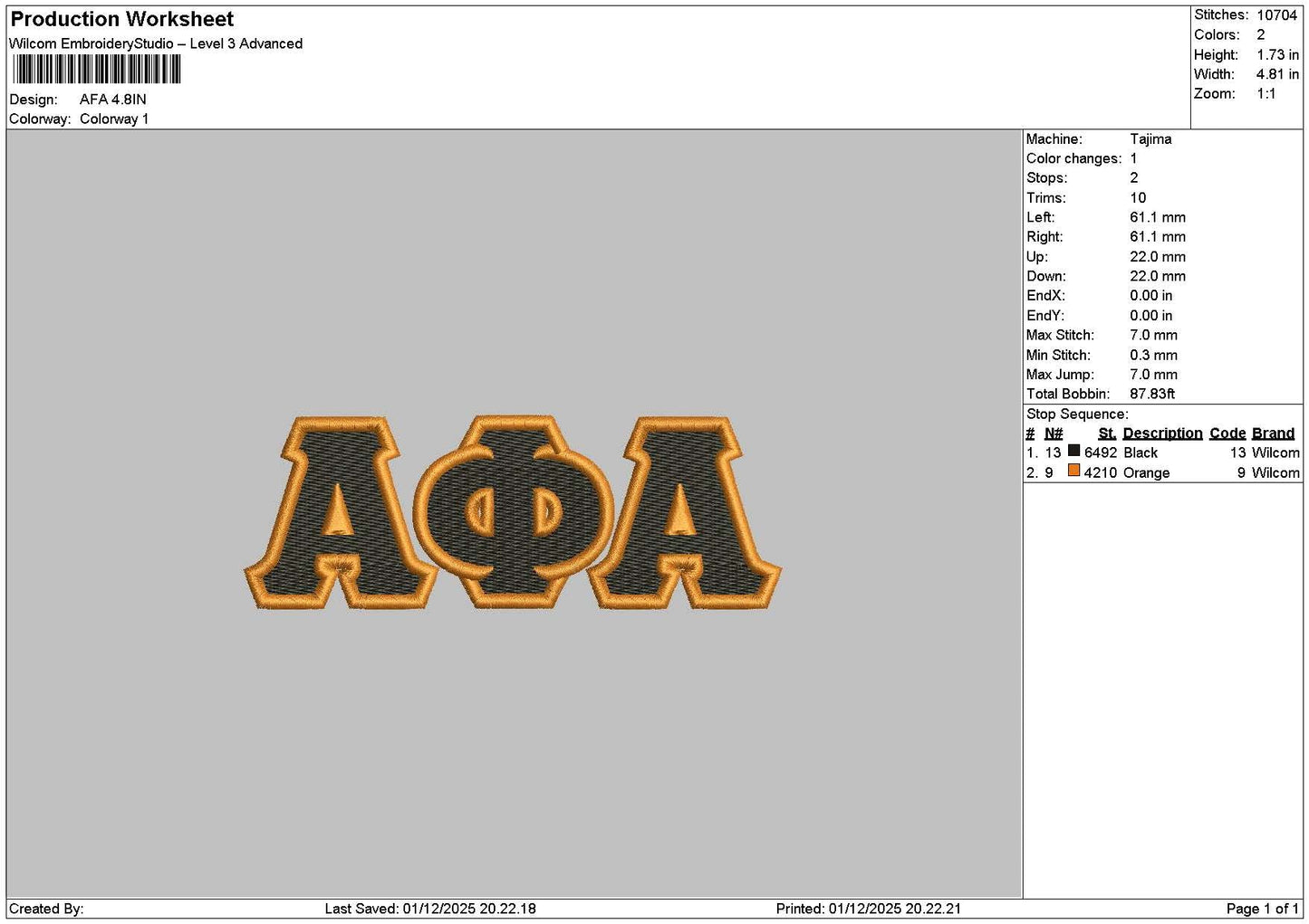 Afatext Embroidery File 6 sizes