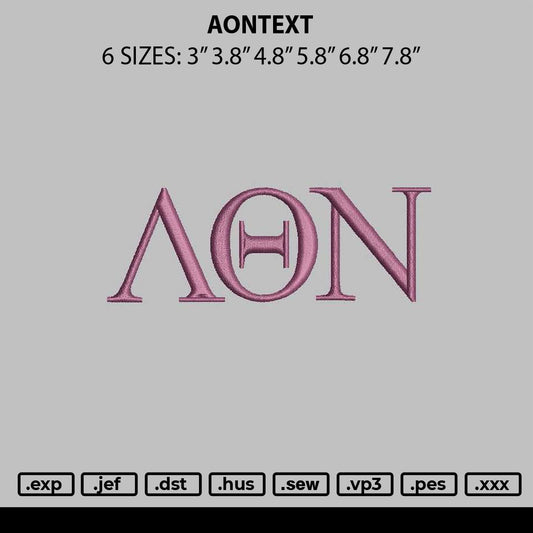 Aontext Embroidery File 6 sizes