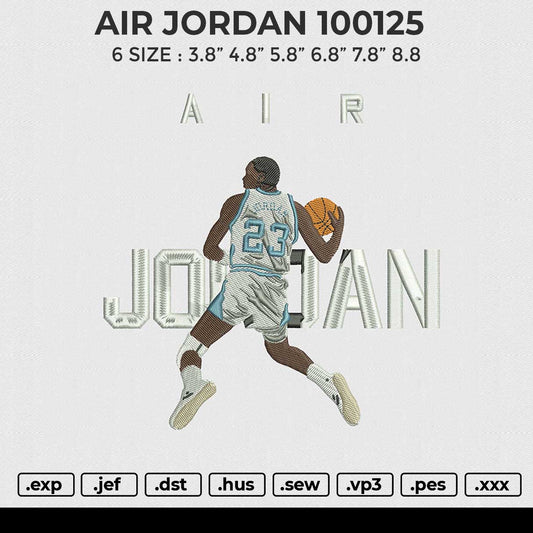 AIR JORDAN 100125 Embroidery File 6 size