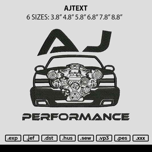 Ajtext Embroidery File 6 sizes