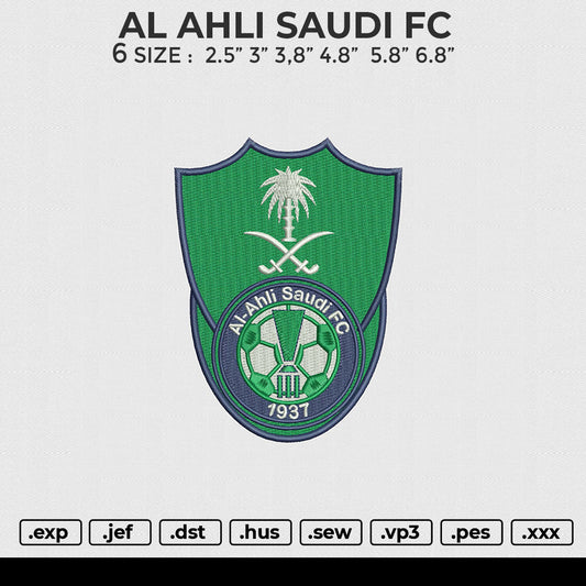 AL AHLI SAUDI FC Embroidery File 6 size