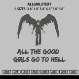 Allgirlstext Embroidery File 6 sizes