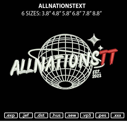 Allnationstex Embroidery File 6 sizes
