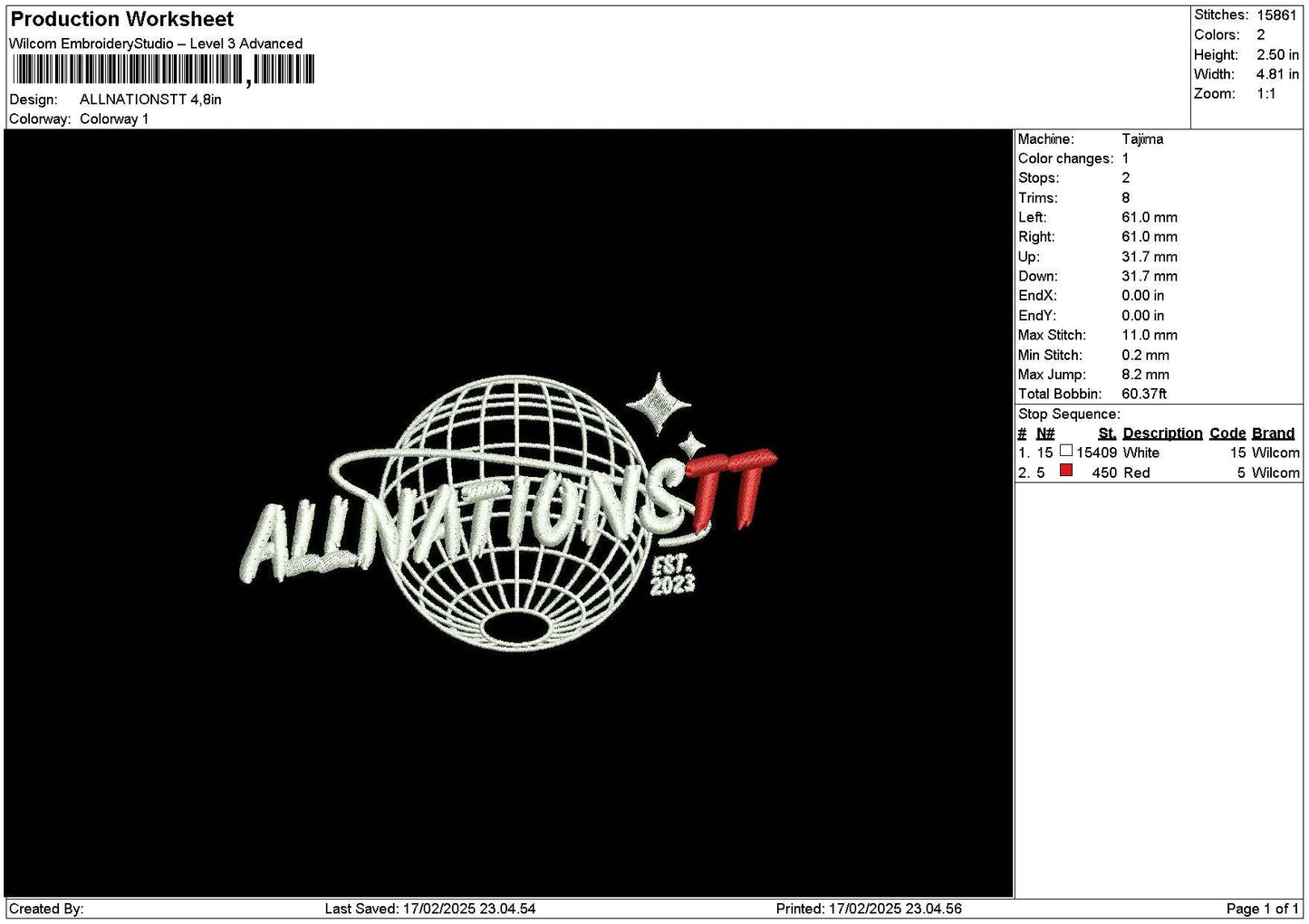 Allnationstex Embroidery File 6 sizes