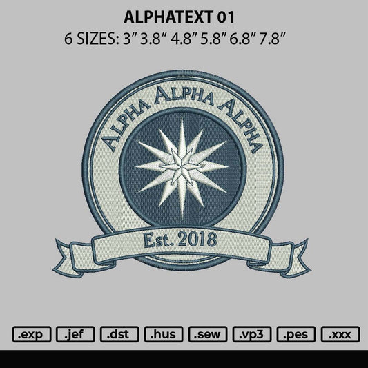 Alphacircle 01 Embroidery File 6 sizes