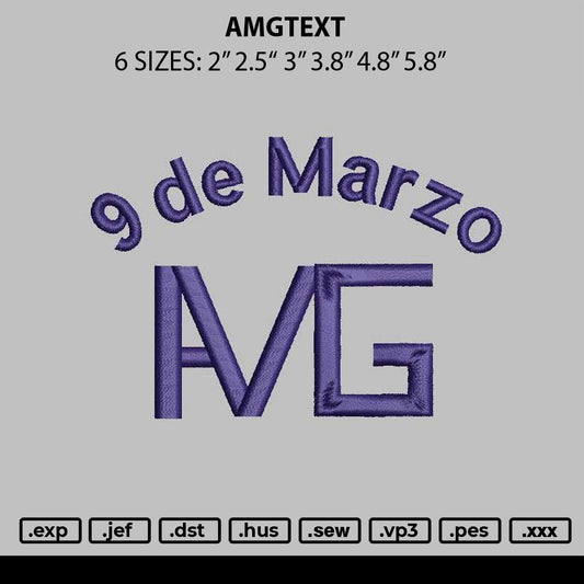 Amgtext Embroidery File 6 sizes
