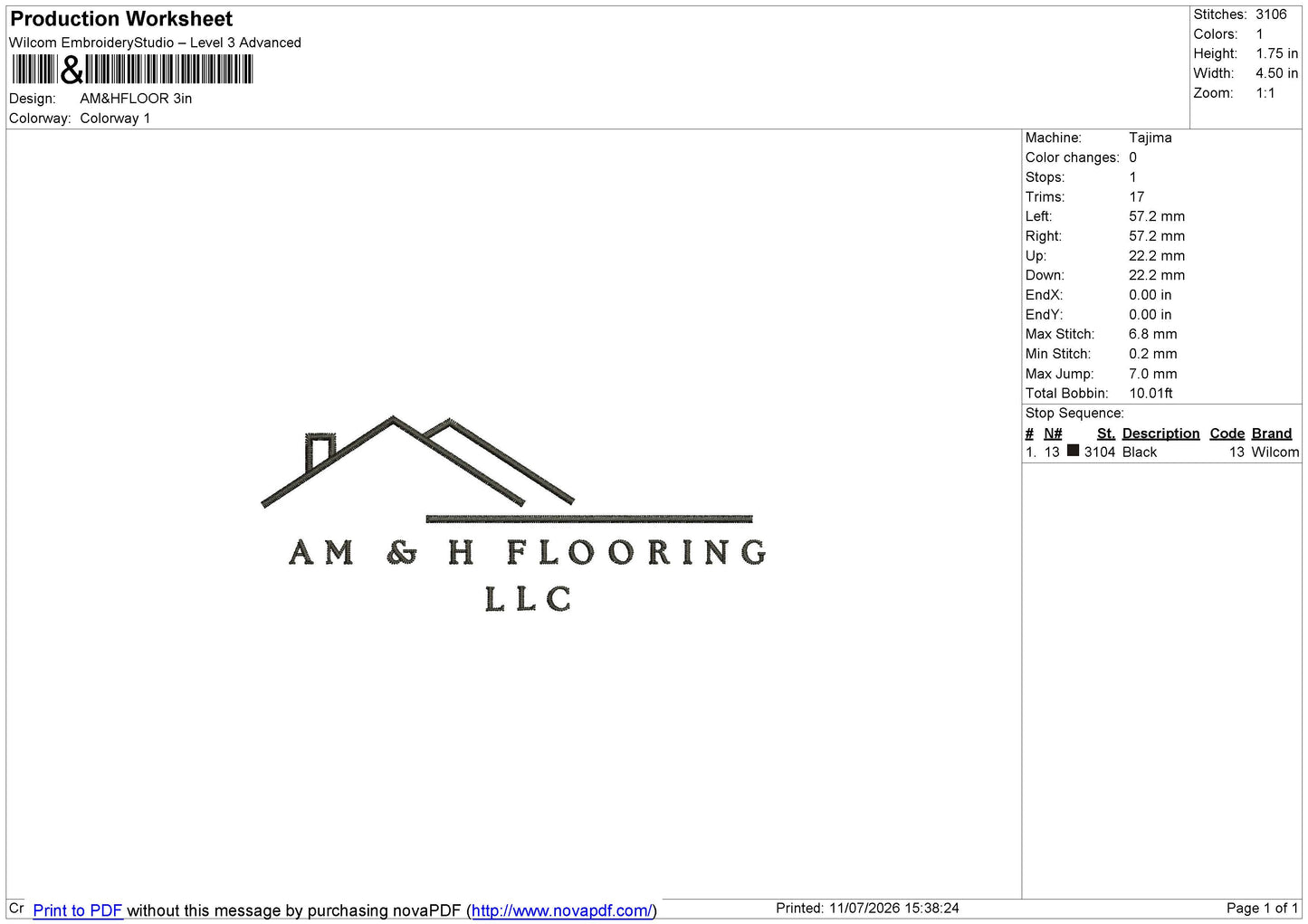 AM&HFLOOR Embroidery File 6 size