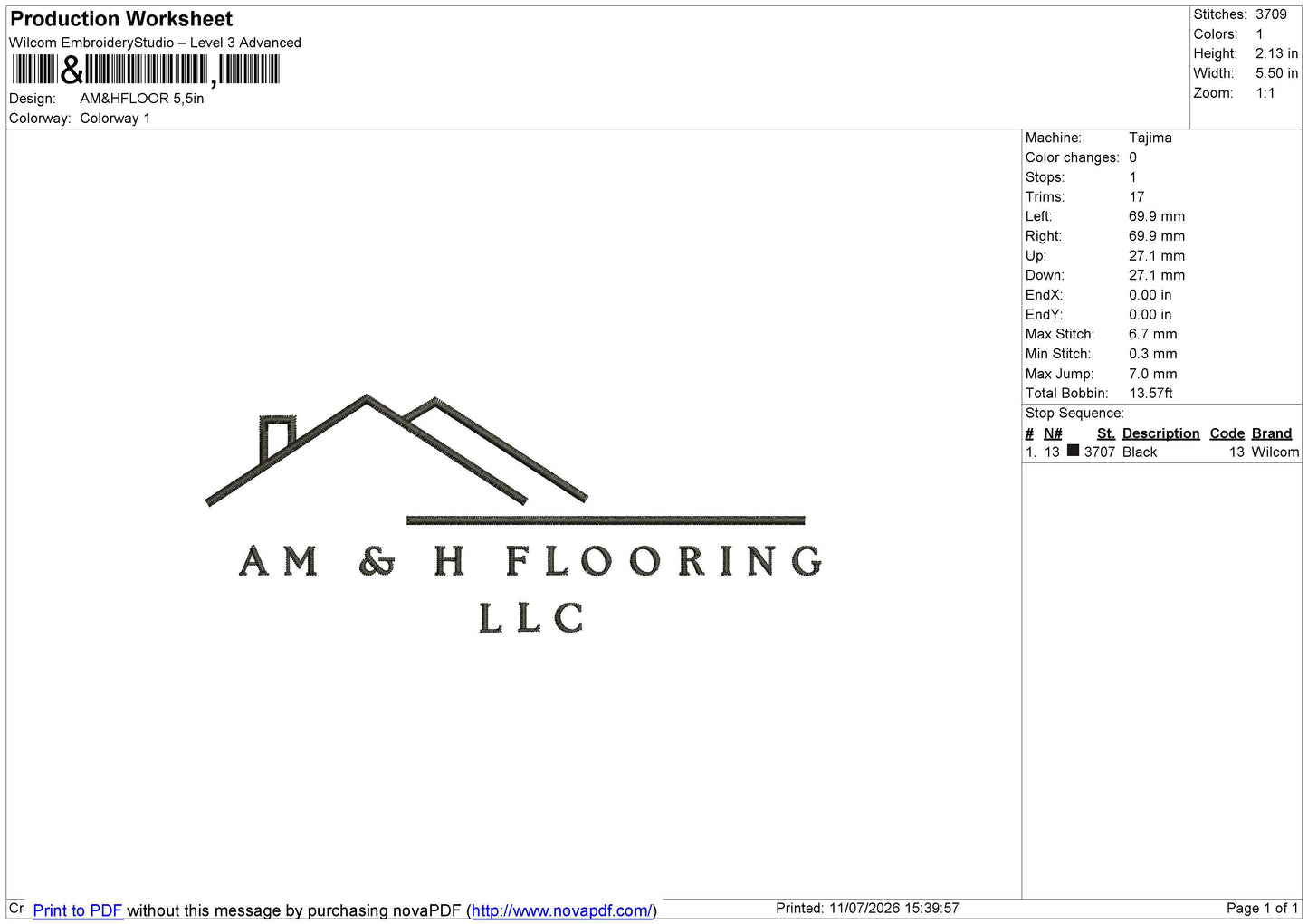 AM&HFLOOR Embroidery File 6 size