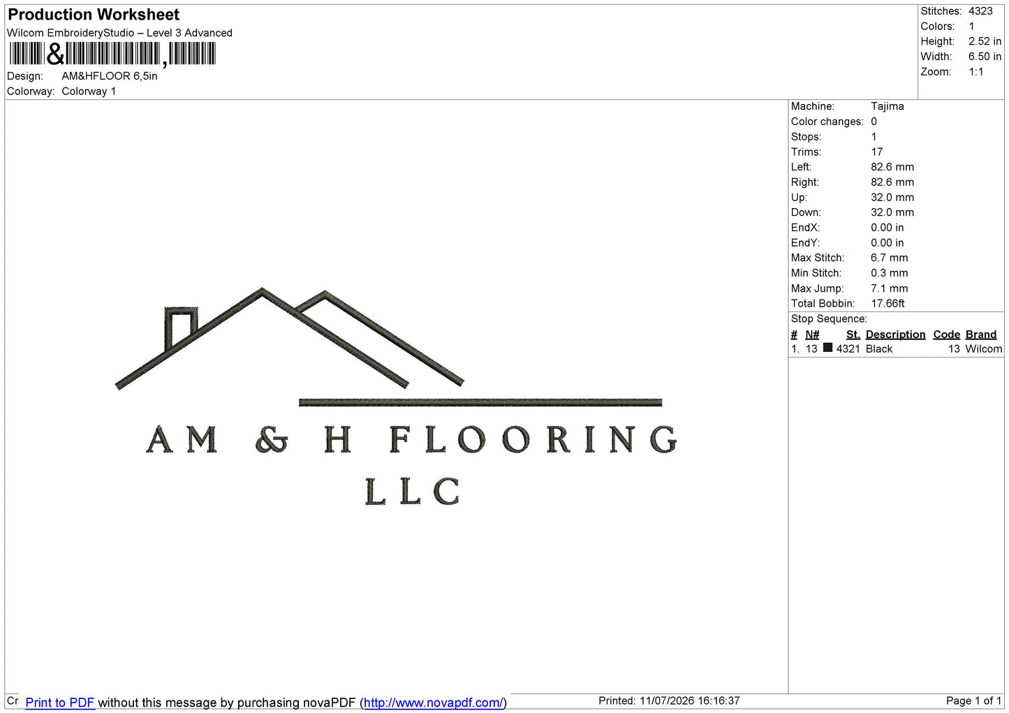 AM&HFLOOR Embroidery File 6 size