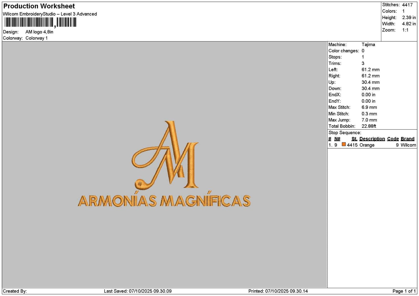 Amtext 0710 Embroidery File 6 sizes