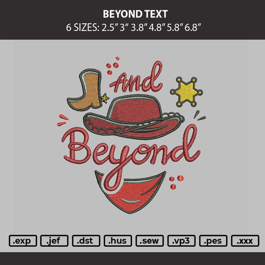 Beyond Text Embroidery Machine Design File 6 sizes