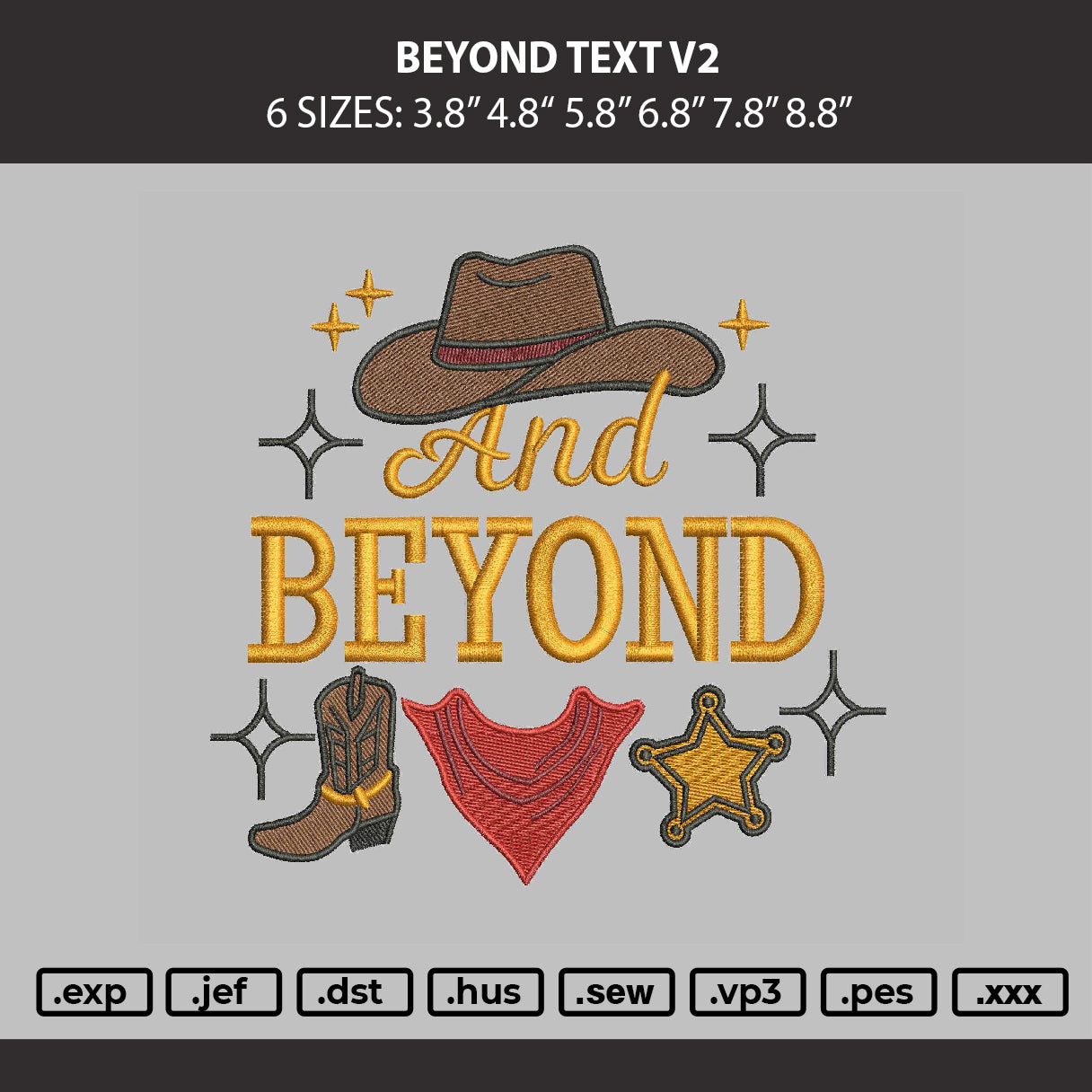 Beyond Text V2 Embroidery Machine Design File 6 sizes