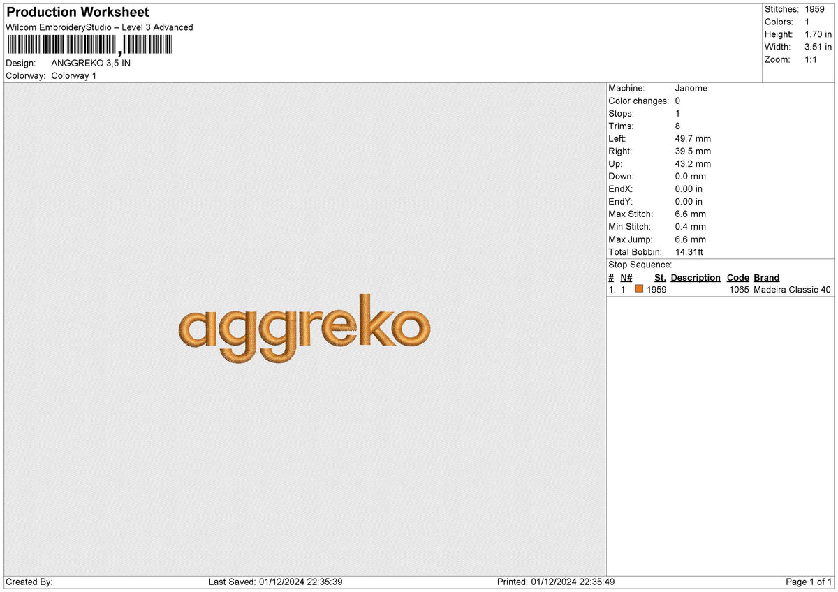 ANGGREKO Embroidery File 6 size