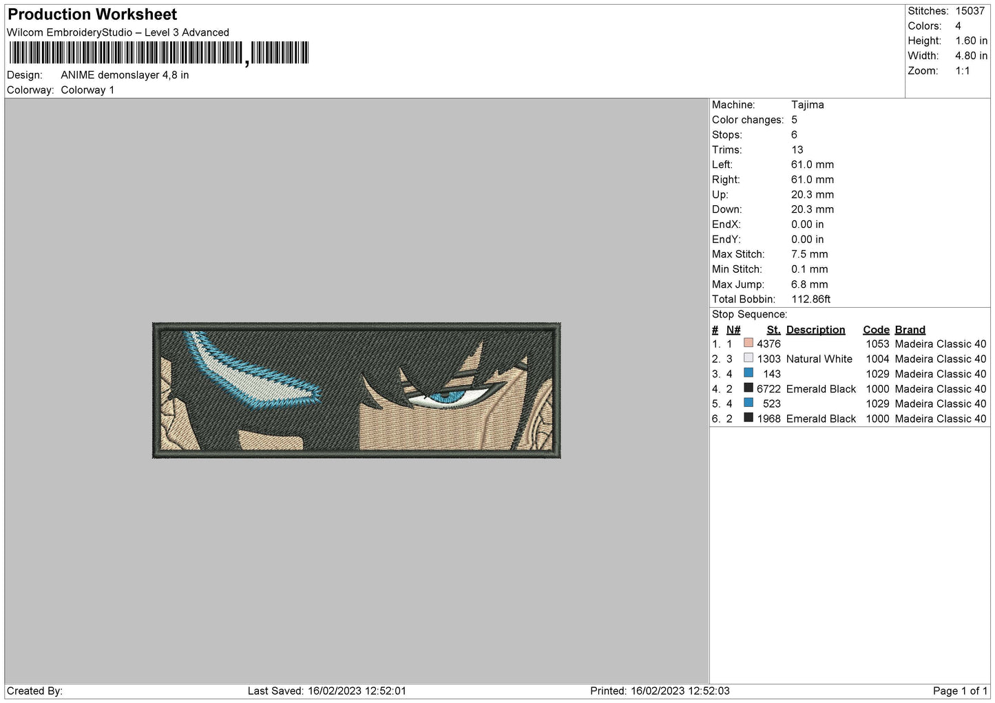Rectangle Demon S Embroidery File 6 sizes