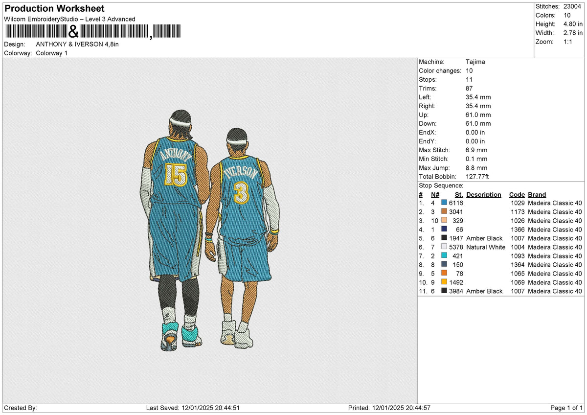 ANTHONY & IVERSON Embroidery File 6 size