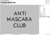 Mascara Embroidery File 6 sizes