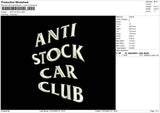 Stockcar Embroidery File 6 sizes