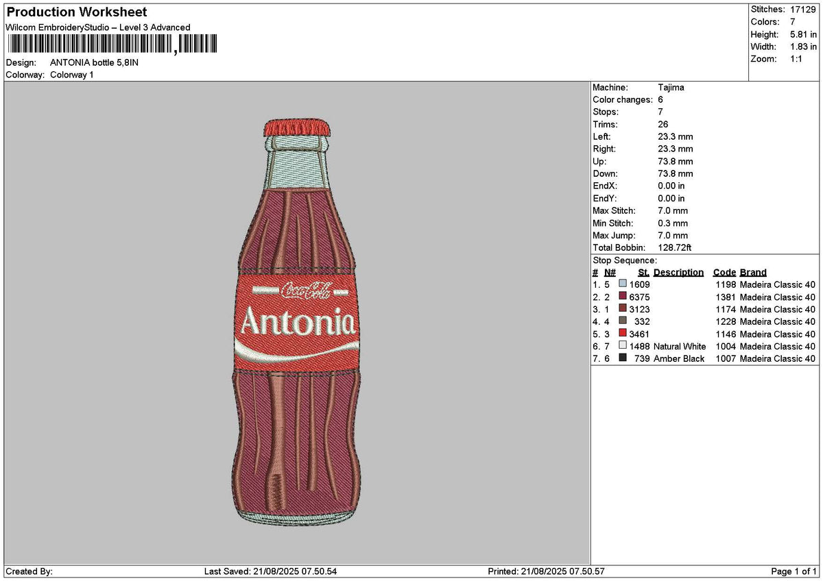 Bottle 2108 Embroidery File 6 sizes