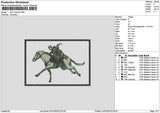 Horse 0101 Rectangle Embroidery File 6 sizes