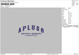 Apluso Embroidery File 6 sizes