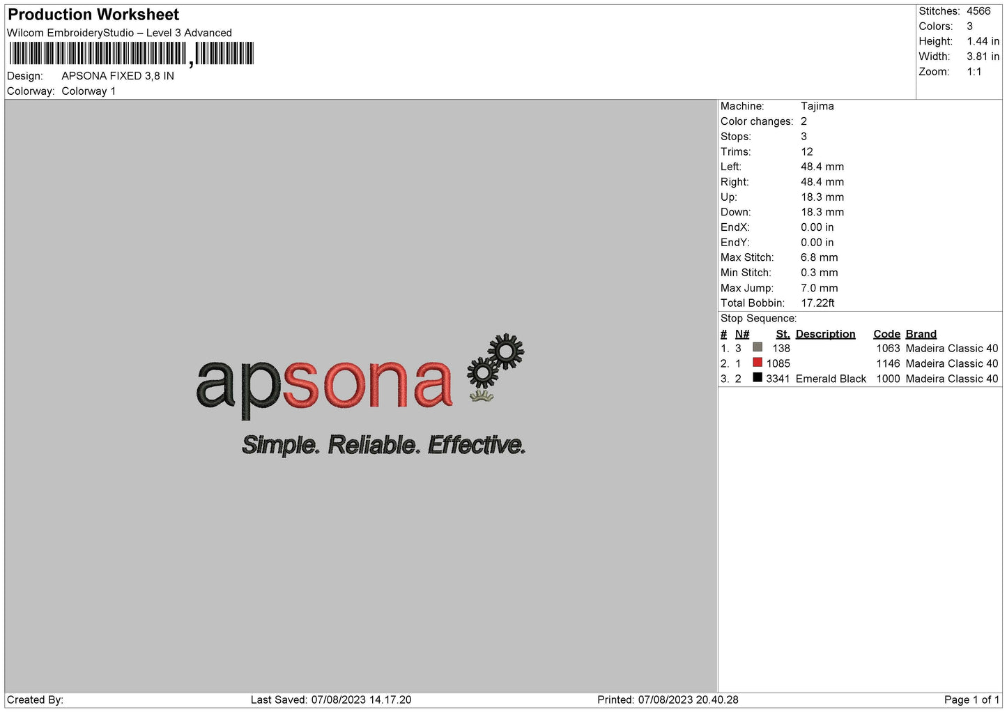 Apsona Embroidery File 6 sizes