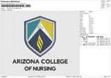 ARIZONA COLLEGE Embroidery File 6 sizes