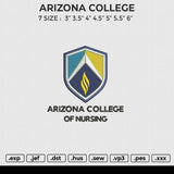 ARIZONA COLLEGE Embroidery File 6 sizes