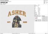 ASHER Embroidery File 6 sizes