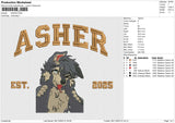ASHER Embroidery File 6 sizes