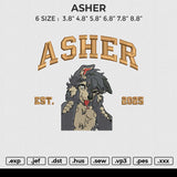 ASHER Embroidery File 6 sizes
