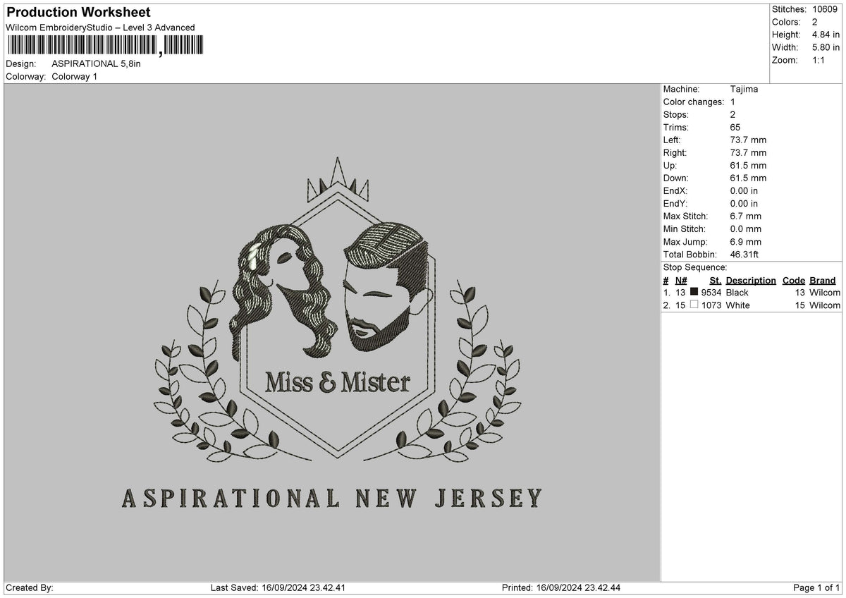 Aspirationaltext Embroidery File 6 sizes