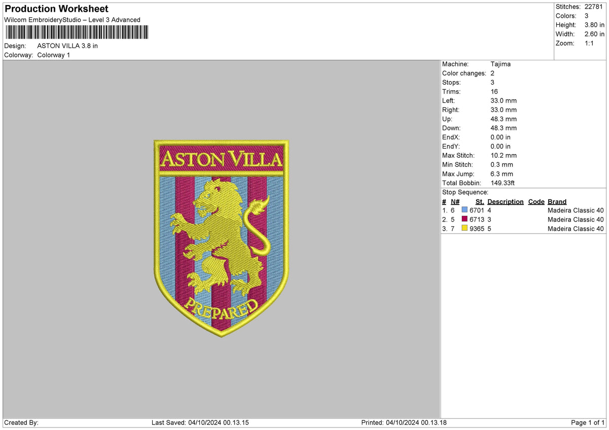 Aston0410 Embroidery File 6 sizes