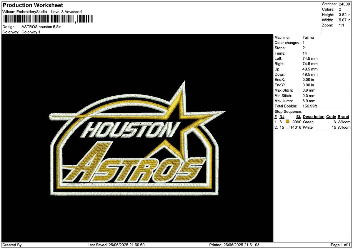 Astrostext 2506 Embroidery File 6 sizes