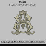 As0304 Embroidery File 6 sizes